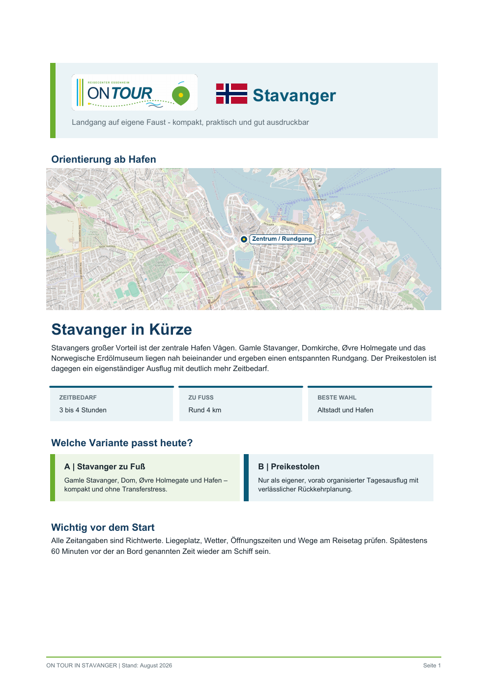 Vorschau des Reiseführers On Tour in Stavanger