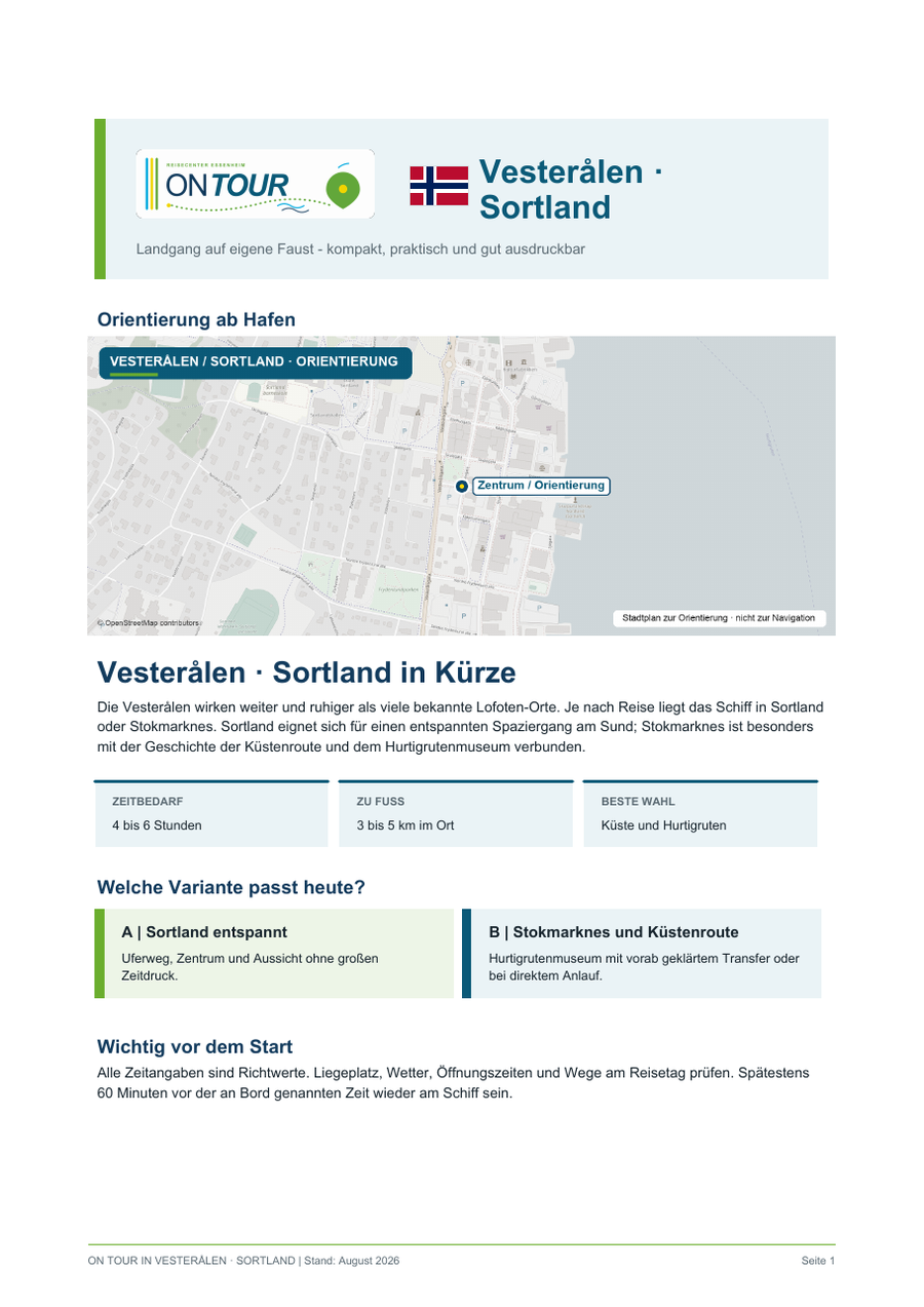 Vorschau des Reiseführers On Tour in Vesterålen · Sortland