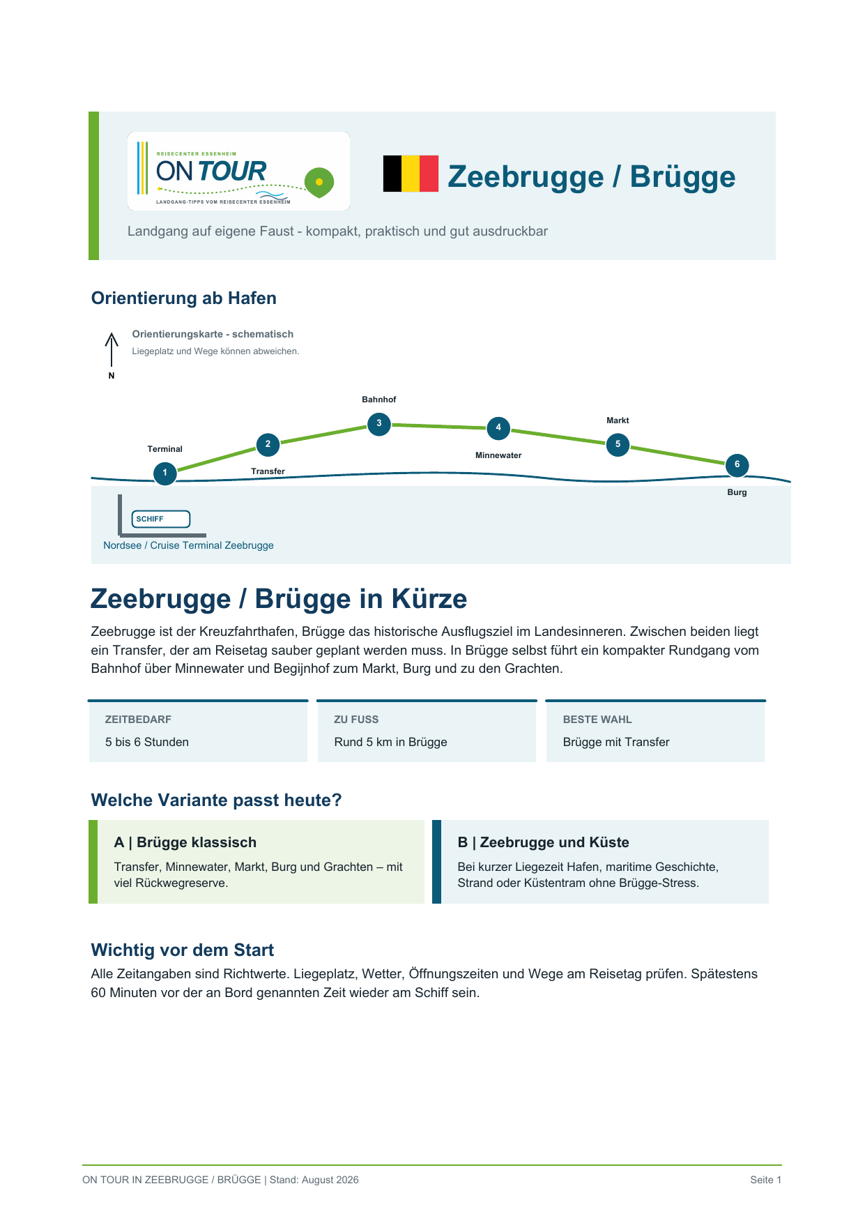 Vorschau des Reiseführers On Tour in Zeebrugge / Brügge