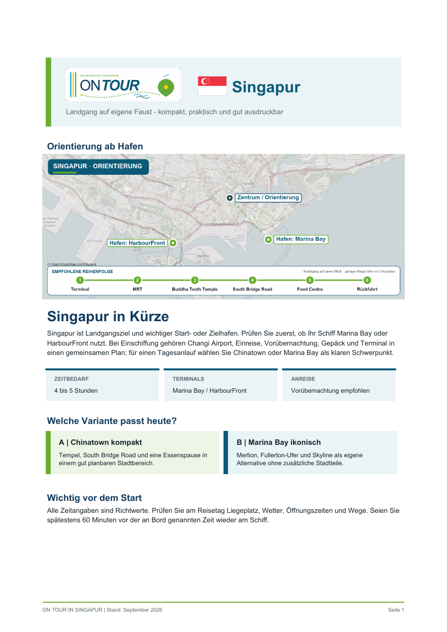 Vorschau des Reiseführers On Tour in Singapur