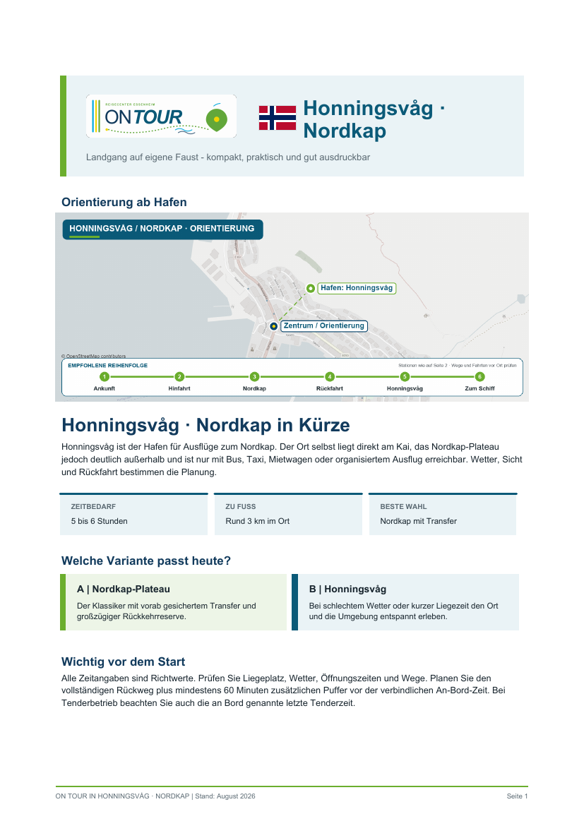 Vorschau des Reiseführers On Tour in Honningsvåg · Nordkap