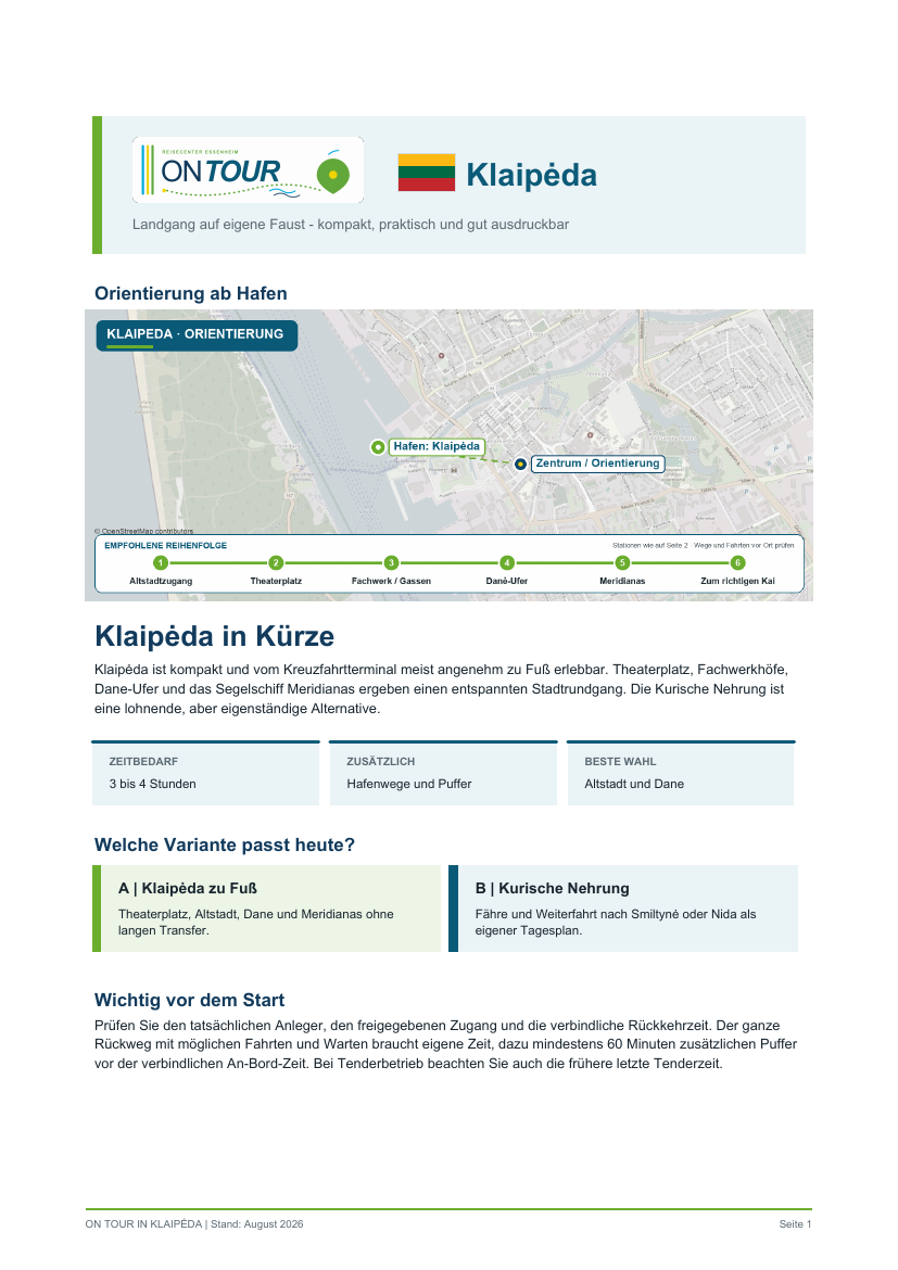 Vorschau des Reiseführers On Tour in Klaipėda