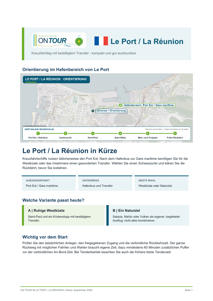 Vorschau des Reiseführers On Tour in Le Port / La Réunion