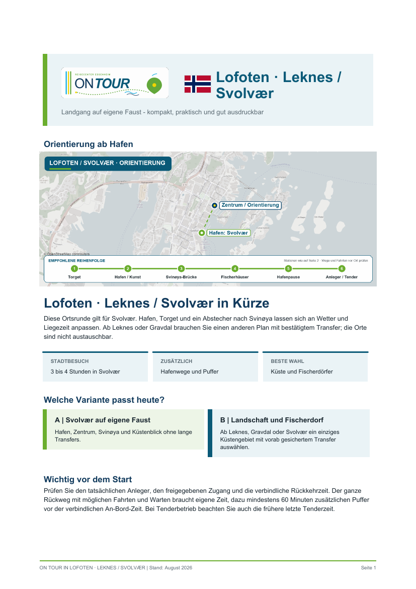 Vorschau des Reiseführers On Tour in Lofoten · Leknes / Svolvær