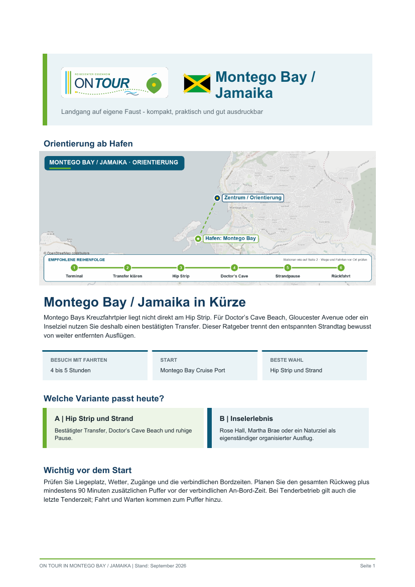 Vorschau des Reiseführers On Tour in Montego Bay / Jamaika