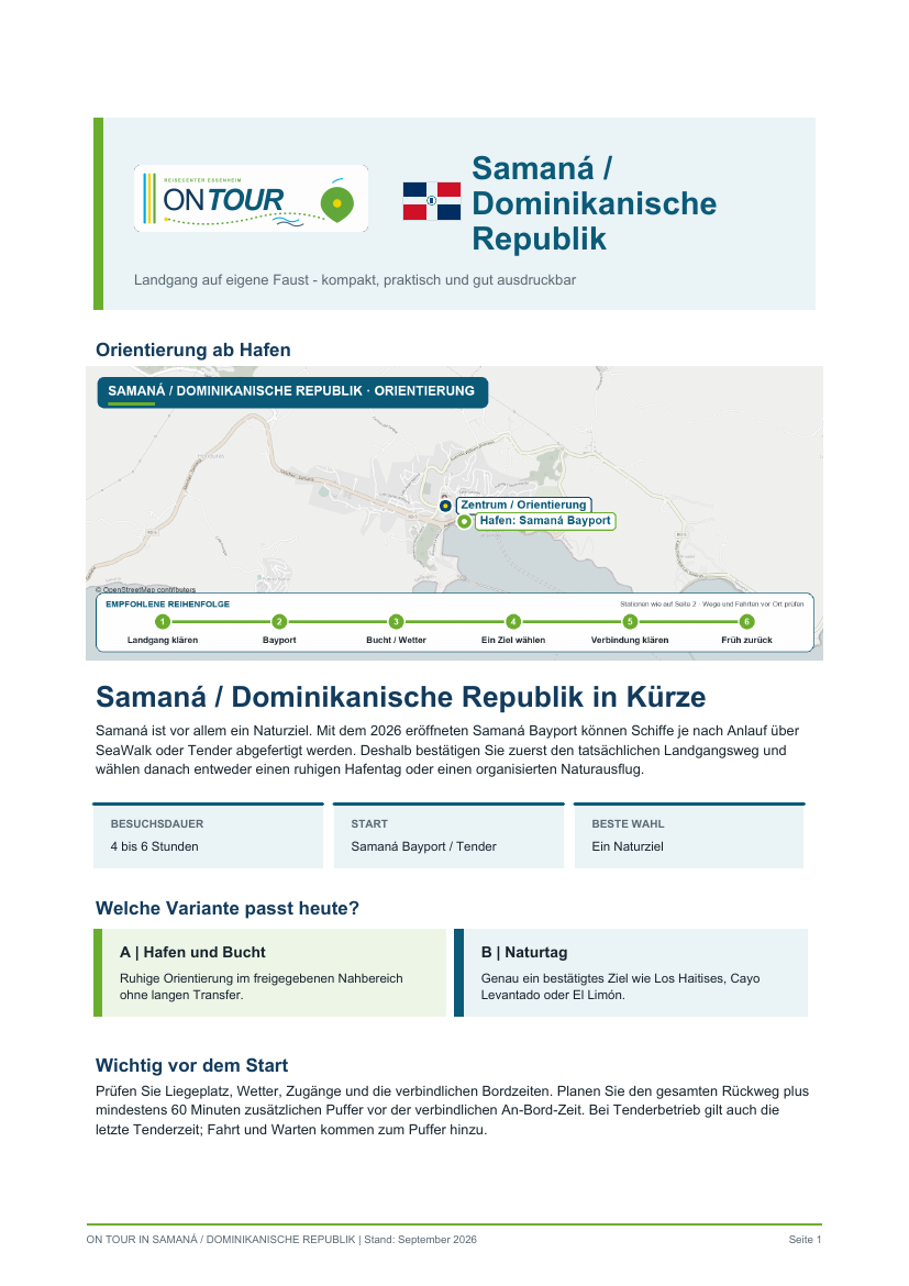 Vorschau des Reiseführers On Tour in Samaná / Dominikanische Republik