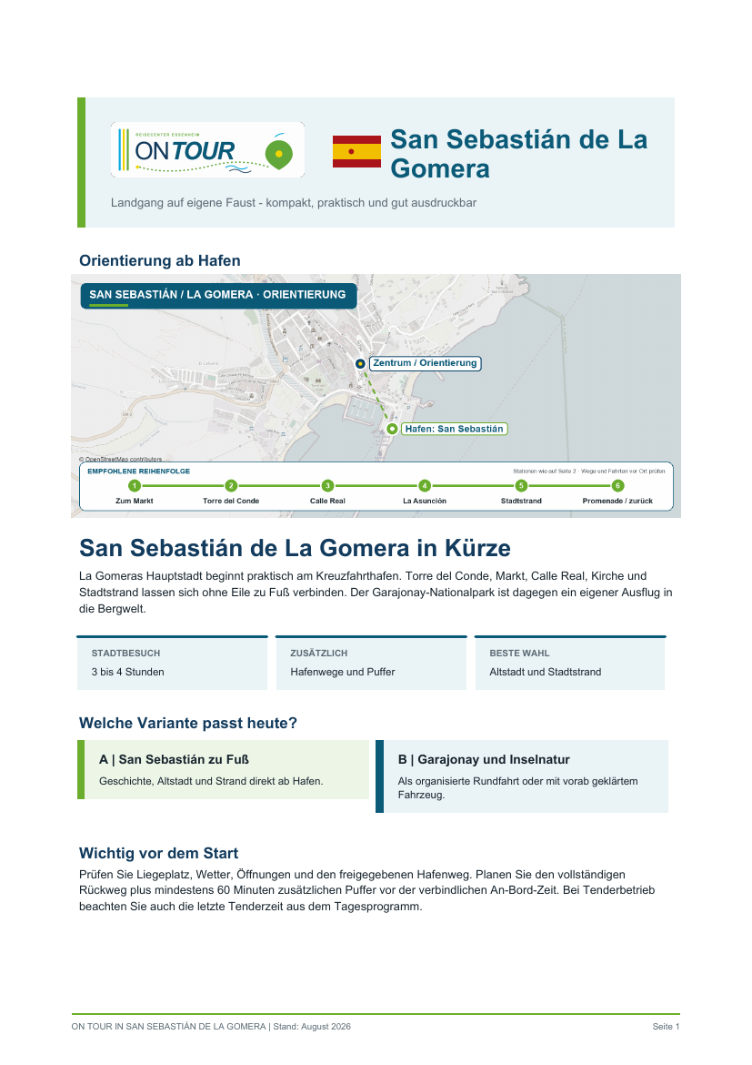 Vorschau des Reiseführers On Tour in San Sebastián de La Gomera