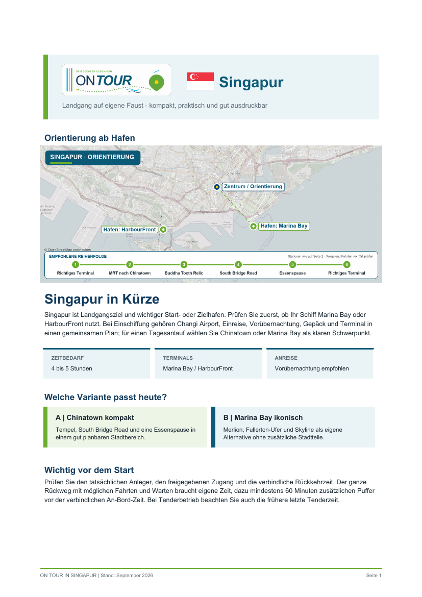 Vorschau des Reiseführers On Tour in Singapur