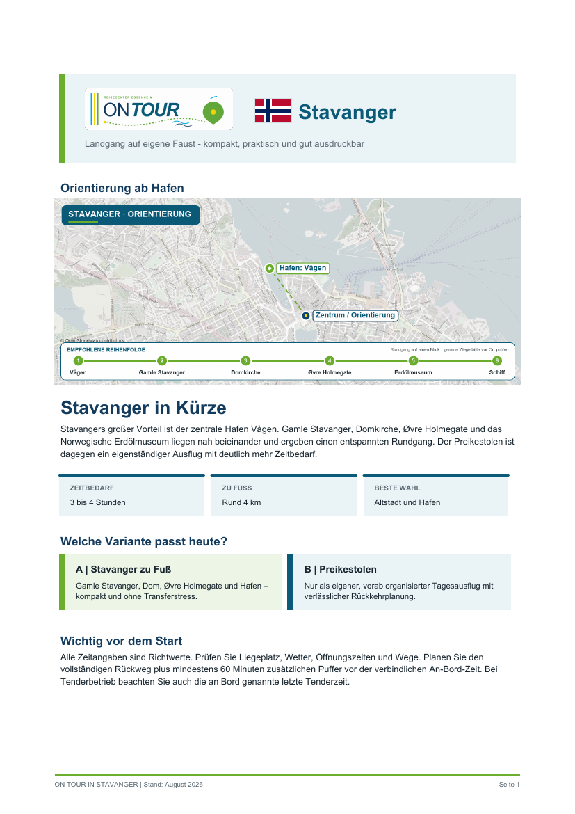 Vorschau des Reiseführers On Tour in Stavanger