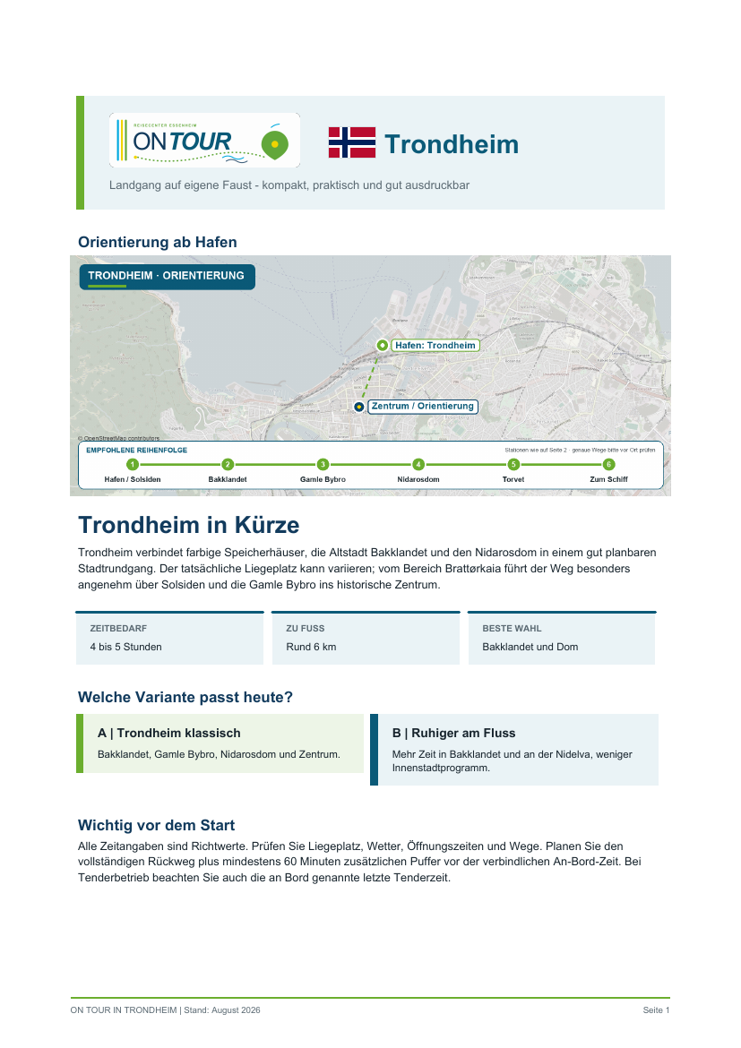 Vorschau des Reiseführers On Tour in Trondheim