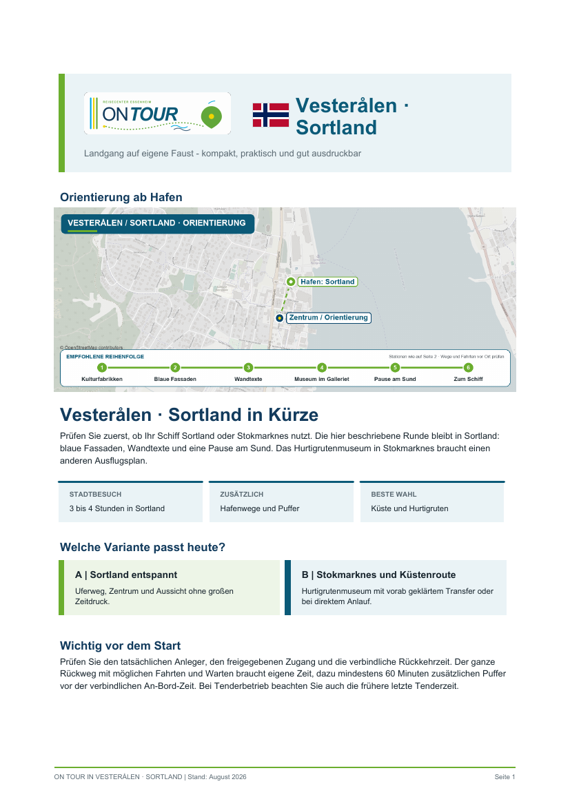 Vorschau des Reiseführers On Tour in Vesterålen · Sortland
